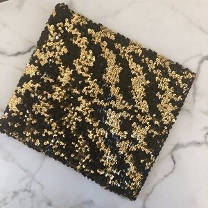 Vintage Tube Top Gold & Black Glam Metallic Sequin Rothschild
